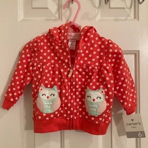 Carter’s Baby 6 month Zipper Jacket with Hood NWT